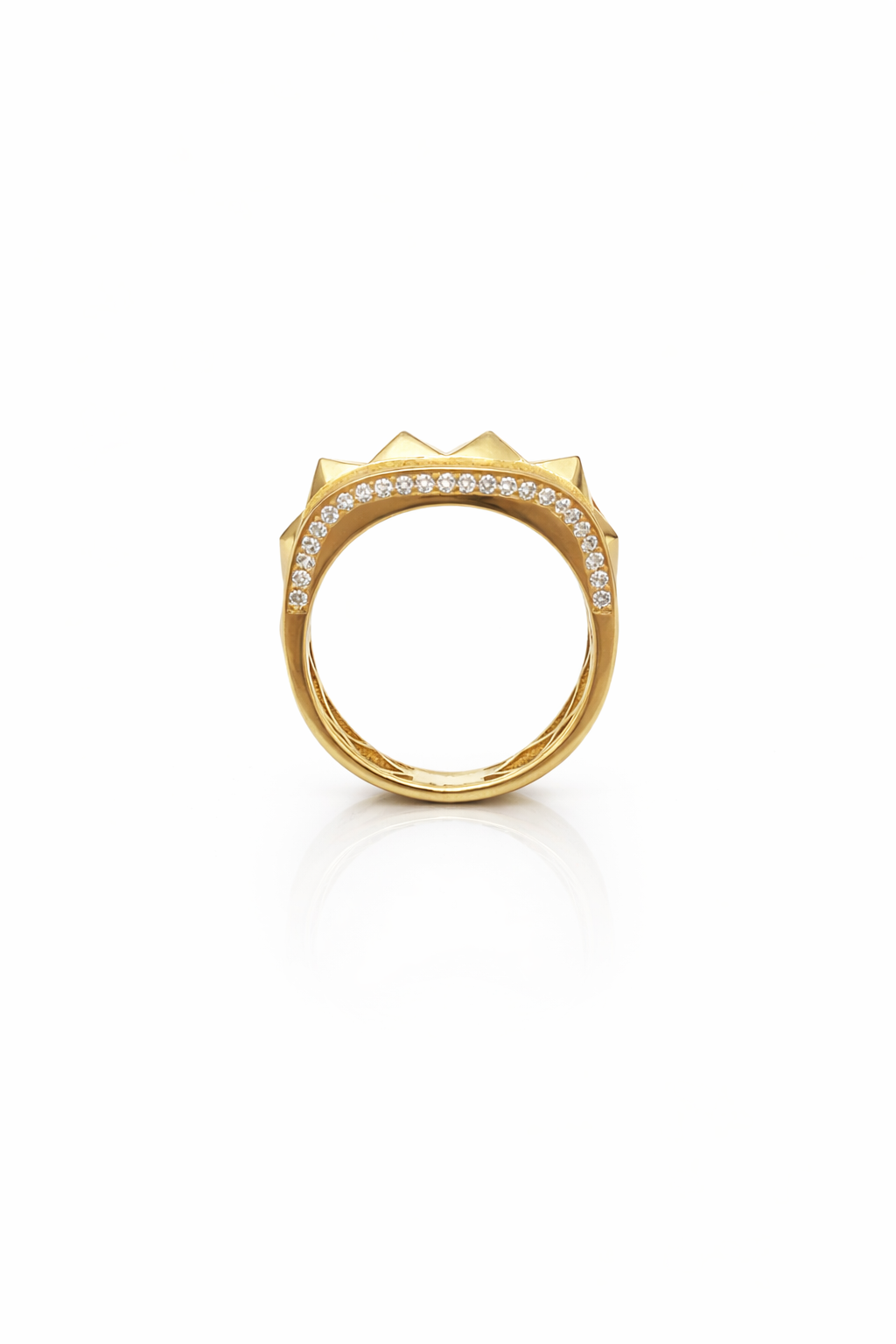 10KT MODERN GREEK DESIGN WOMAN'S RING Size 8 Weight 6.3GR