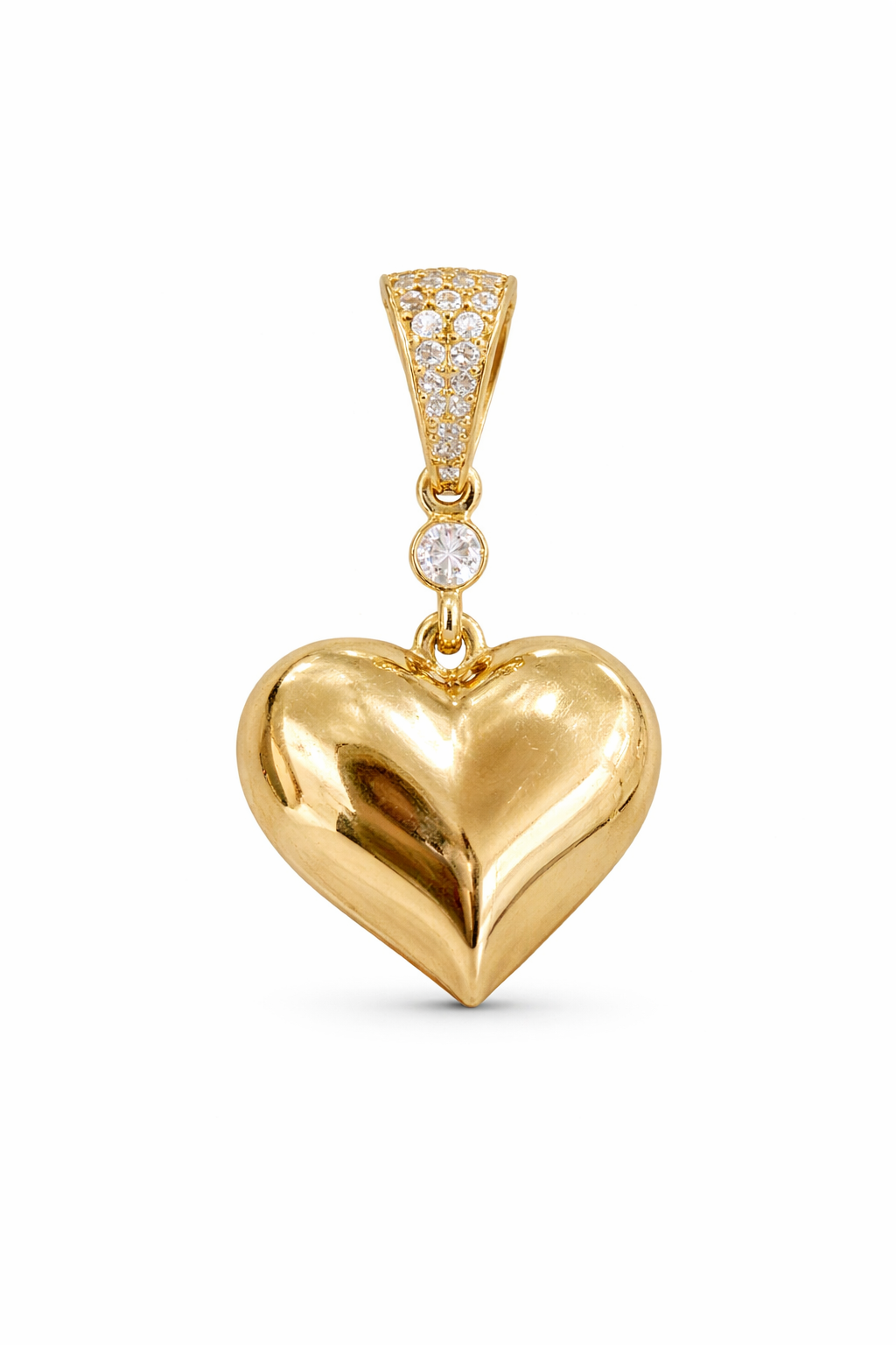 14KT YELLOW GOLD HEART CZ PENDANT Weigth 2GR