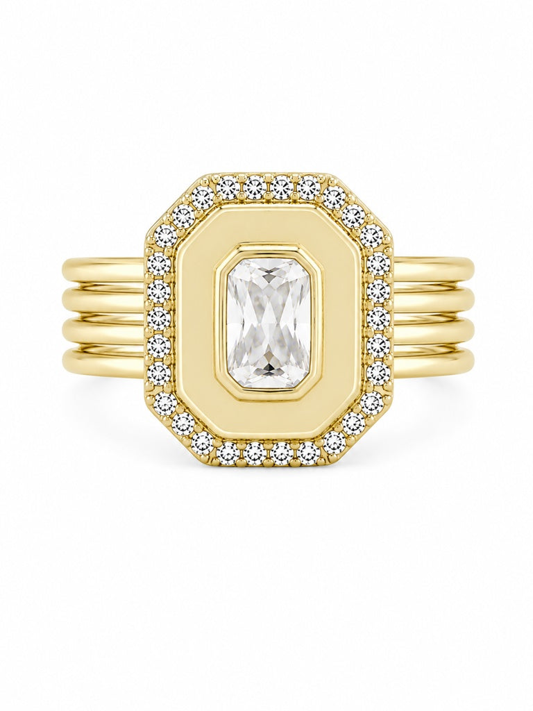 10KT SQUARE RING Size 8.5 3.4GR