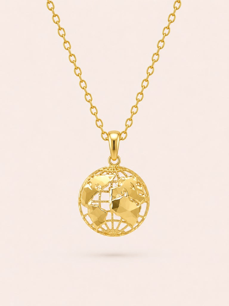 10KT YELLOW GOLD SMALL WORLD PENDANT Size SMALL Weigth 0.9GR