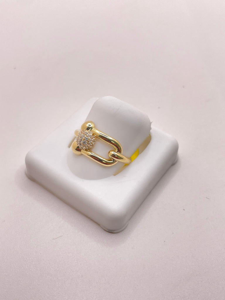 14KT PAPER CLIP RING Size 6.5 Weight 1.7GR