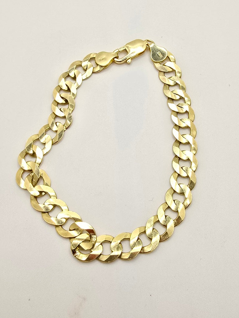 10KT CUBAN CURB BRACELET Size 9INCH 9MM Weight 14.6GR