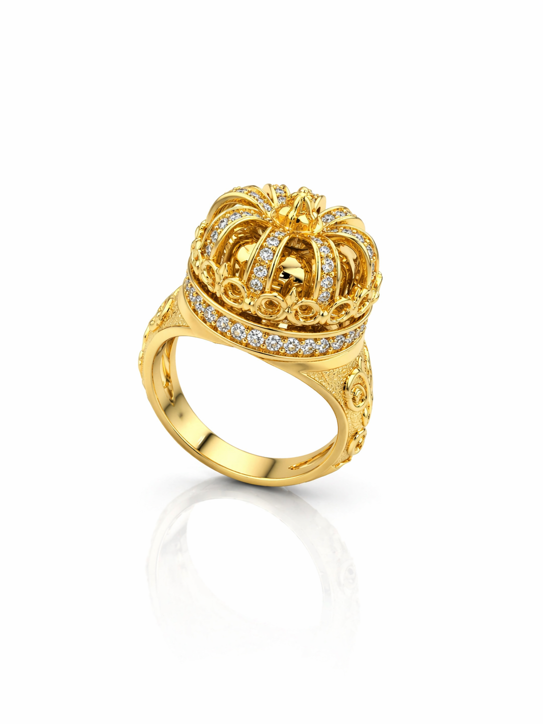 10KT ROYAL CROWN RING Size 10-11 Weigth 7.60GRS