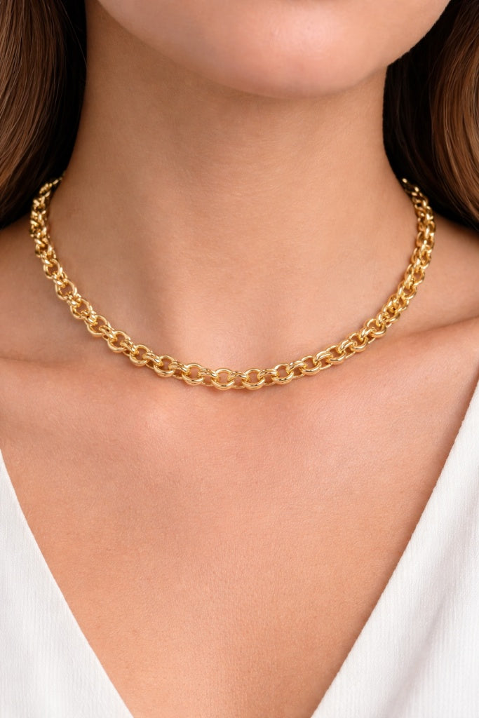 14KT HOLLOW DOUBLE ROLO CHAIN Size 5.5MM 18IN Weigth 11GRS