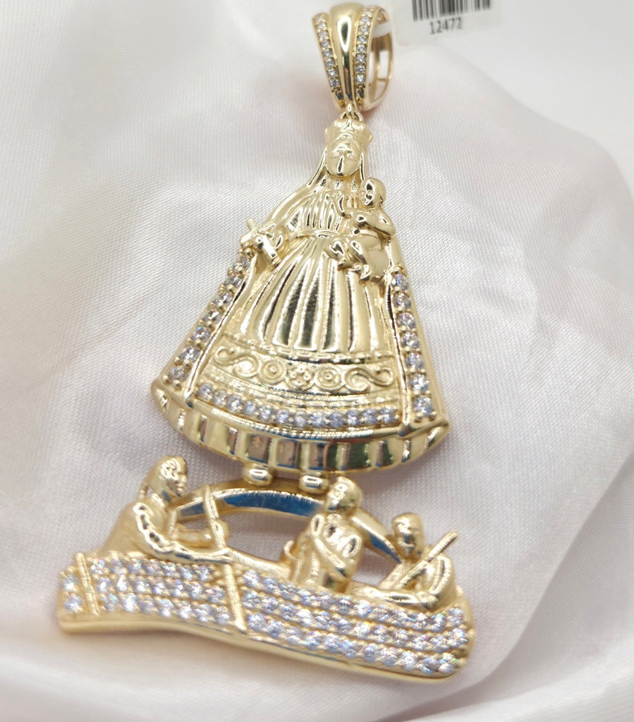 14KT ROUND CARIDAD PENDANT CZ Size SMALL Weight 3.8GR