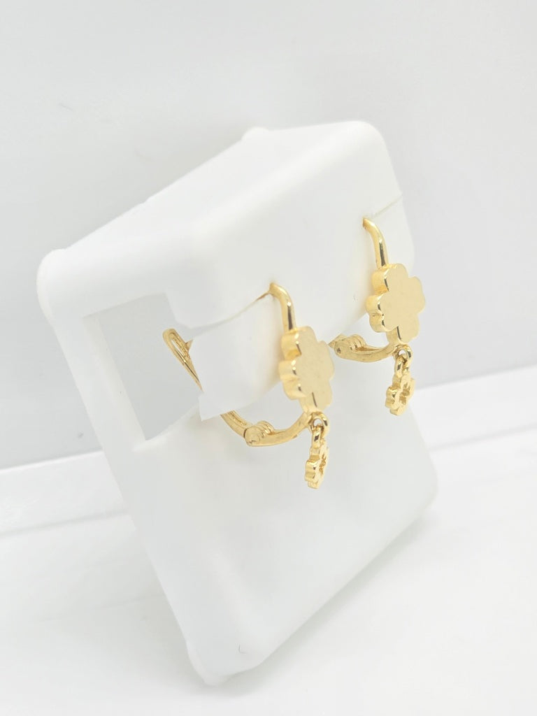10K SMALL GOLD CLOVER EARRING