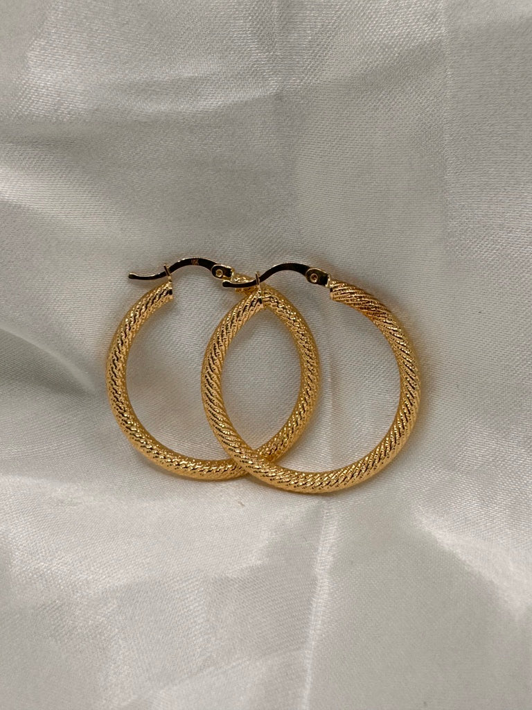 10KT NEVADAS HOOPS EARRINGS Size 4 3MM Weight 3.6GR