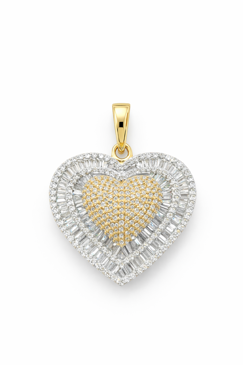 14KT NATURAL DIAMOND HEART PENDANT Size 1.48CT / 7GM