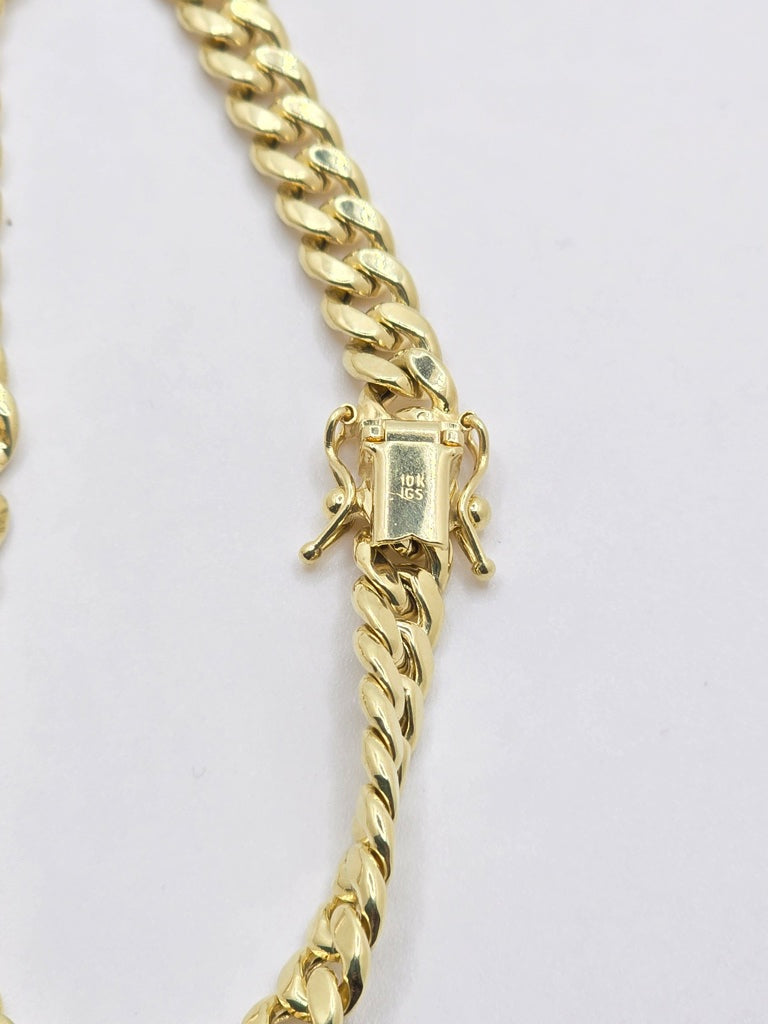 10KT HOLLOW MIAMI CUBAN BRACELET  6MM