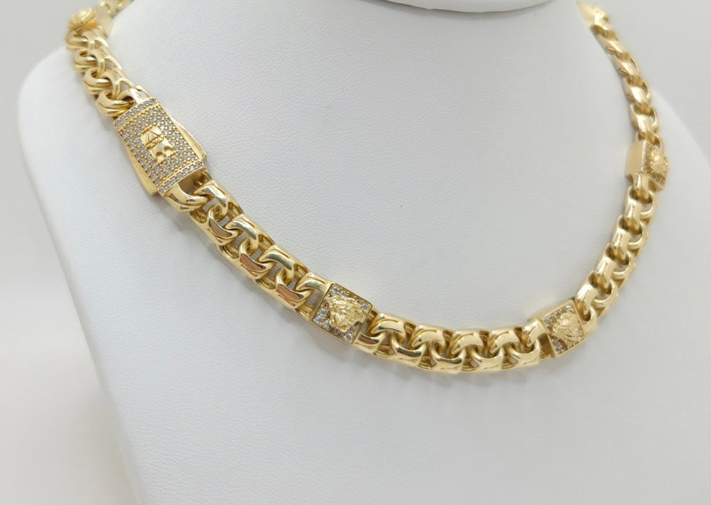 10KT MEDUSA DETAIL CHINO LINK NECKLACE Size 18INCH Weight 42GR