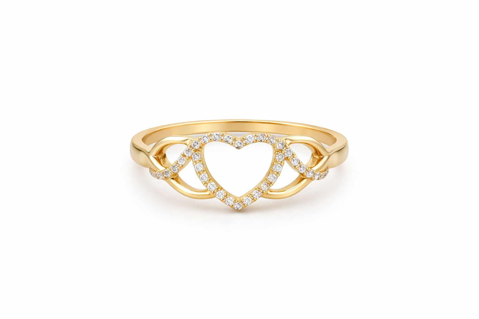 14KT MEDIUM HEART SILHOUETTE RING Size 7 Weigth 1.7GR