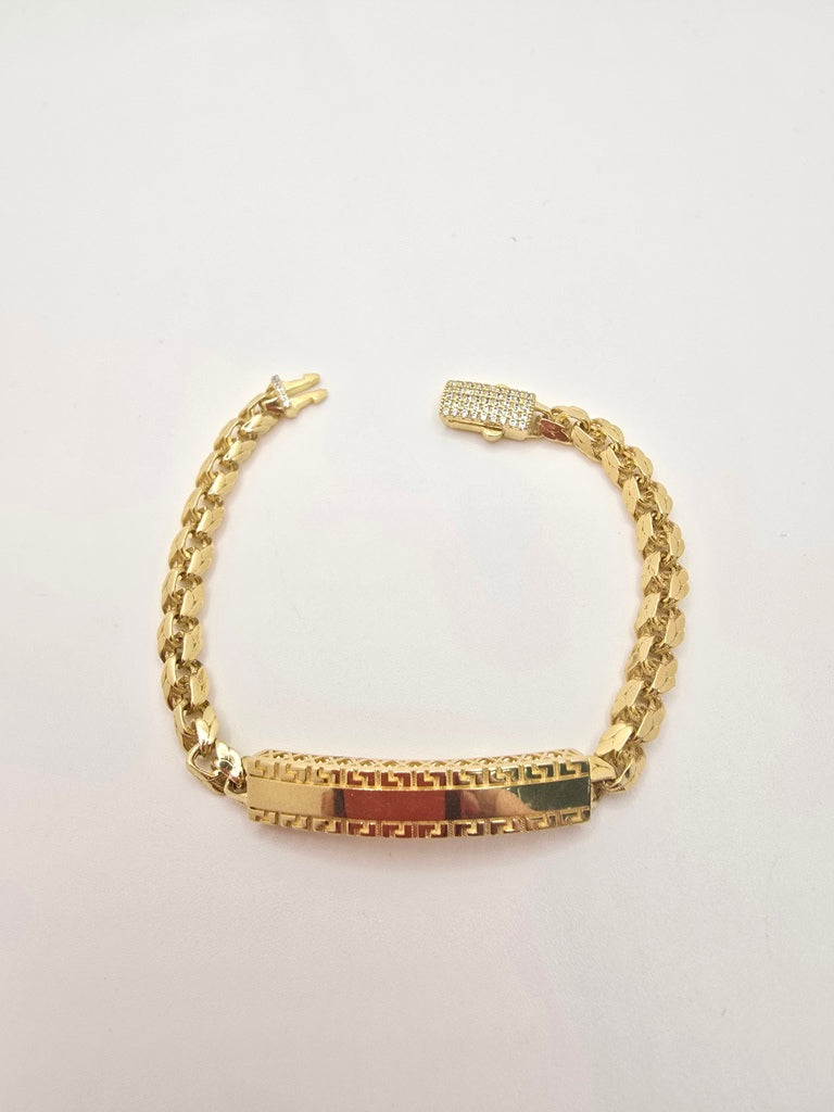 10KT ID CHINO LINK STYLE BRACELET Size 7INCH 5.5MM Weight 10.8GR