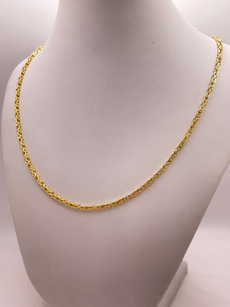 10KT SOLID BYZENTINE CHAIN Size 22INCH 3MM Weigth 21.8GR